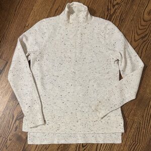 Ann Taylor Loft Cream Speckled Turtleneck Sweater
